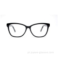 Estoque de atacado NOVO Design Design de alta qualidade Ladies Black Ladies Acetato Frames